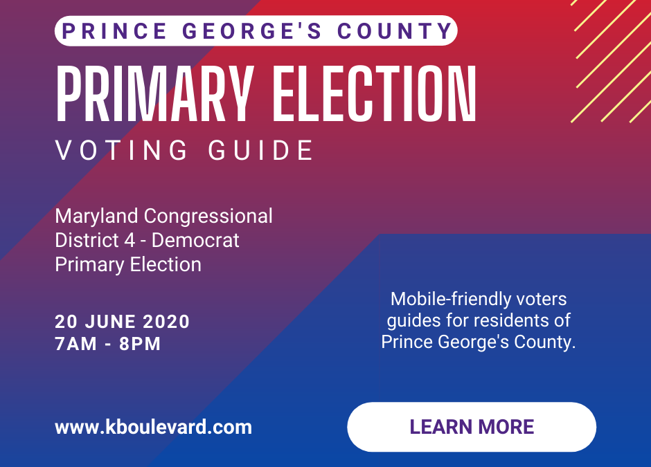 2020 Maryland District 4 Democrat Primary Election for Congress Voters Guide
