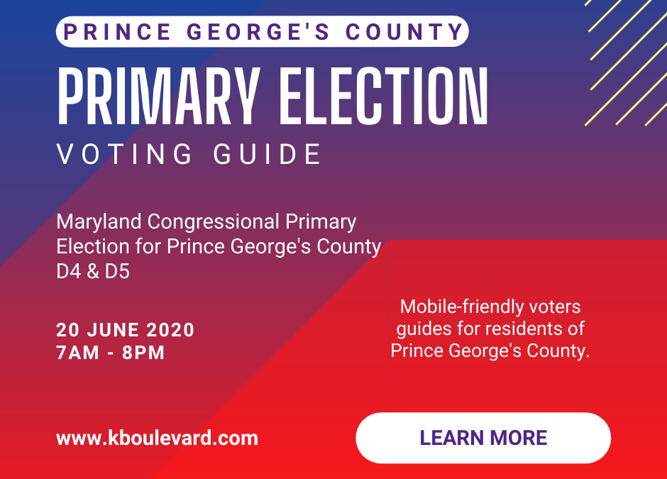 Maryland Congressional Primary Election 2020 for Prince George’s County