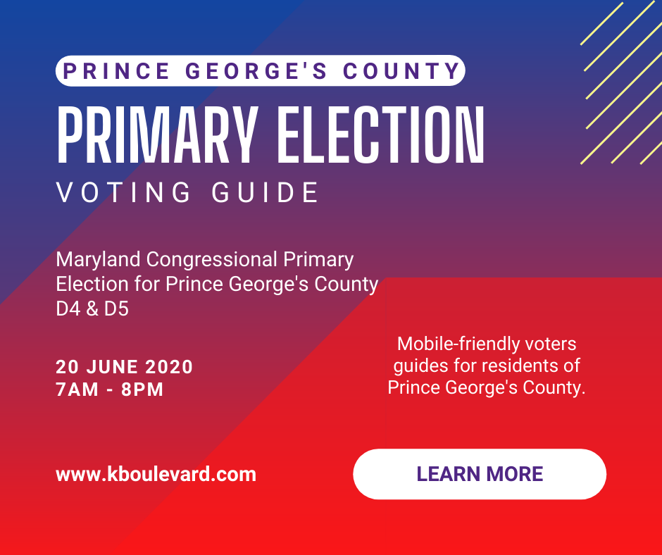 Maryland Congressional Primary Election 2020 for Prince George’s County